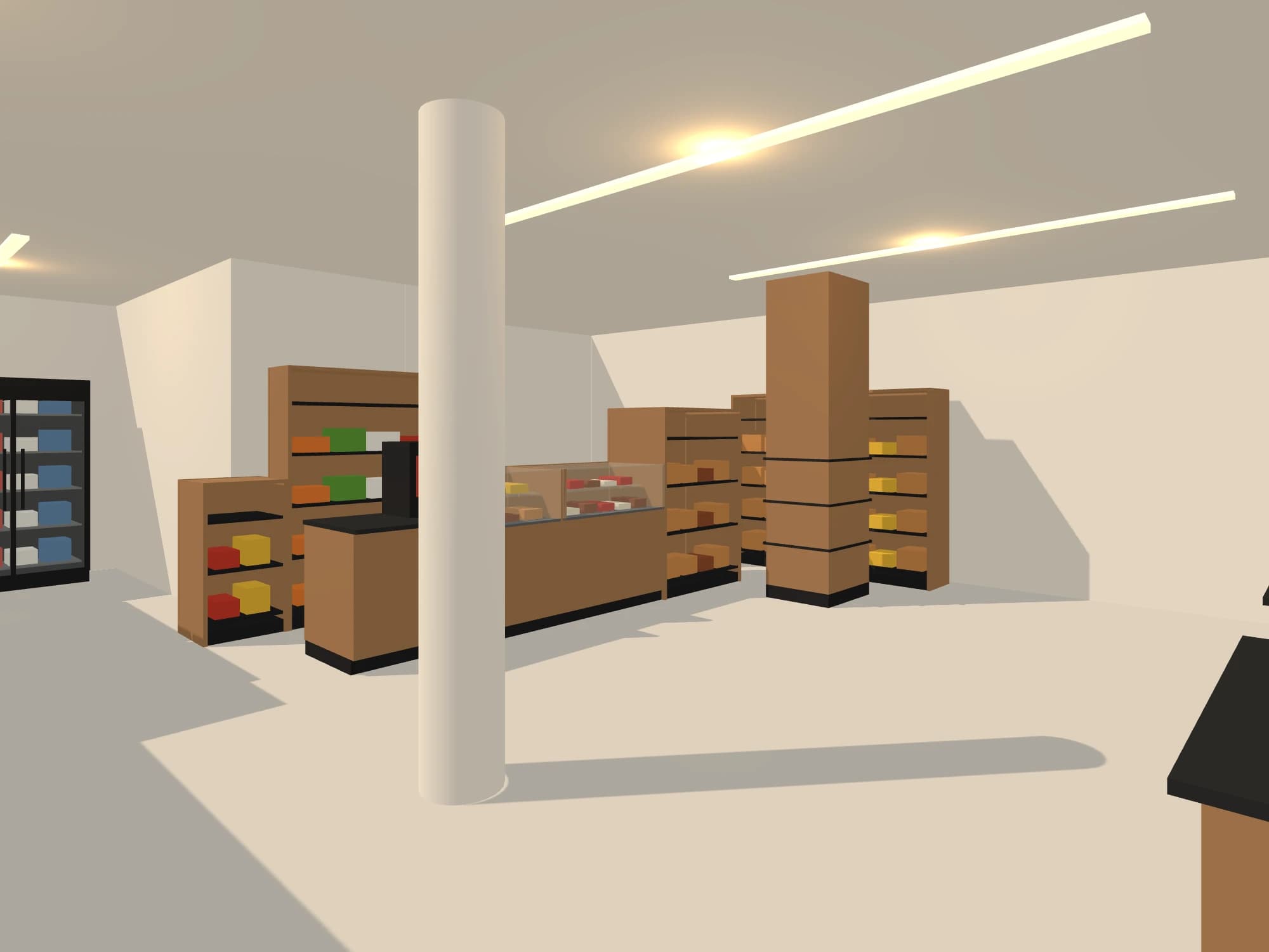 Perspectiva do modelo 3D da padaria